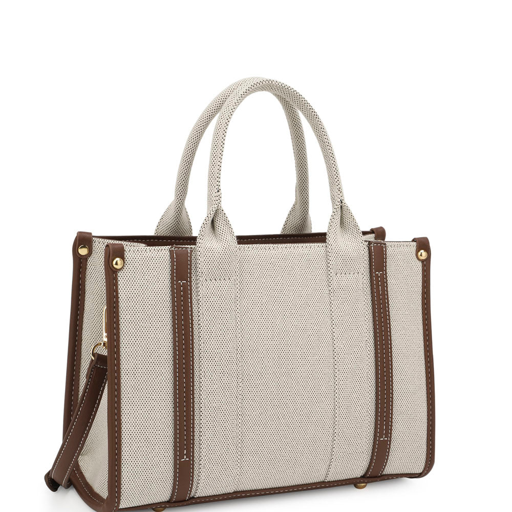 Double Striped Portfolio Tote (Brown)