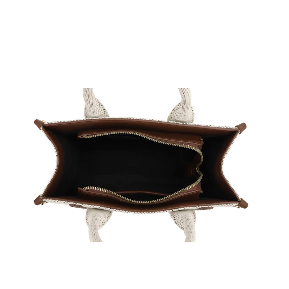 Double Striped Portfolio Tote (Brown)