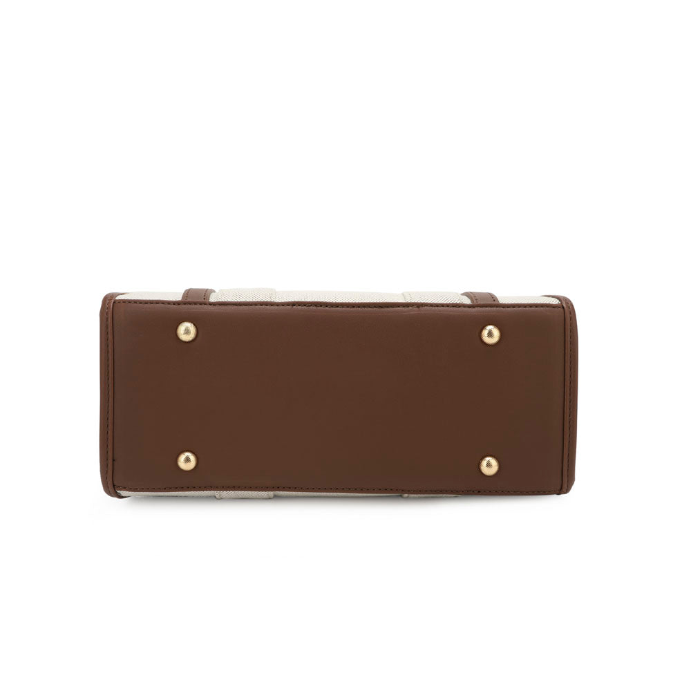 Double Striped Portfolio Tote (Brown)